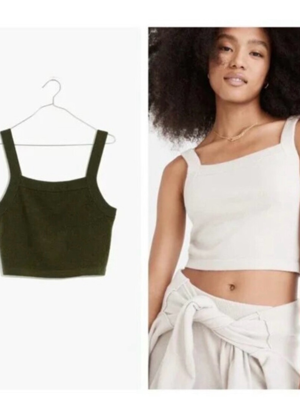 Madewell Carlyn
Cashmere Crop Sweater
Tank Heather Moss XS